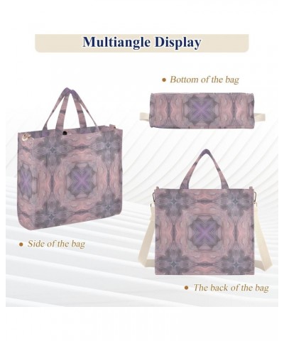 Kaleidoscope Pattern Corduroy Tote Versatile Shoulder Bag for Women with Zipper Magnetic Clasp，S $16.51 Totes