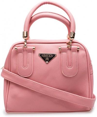 Women Leather Handbag Shoulder Bag (Pink) $19.60 Handbags