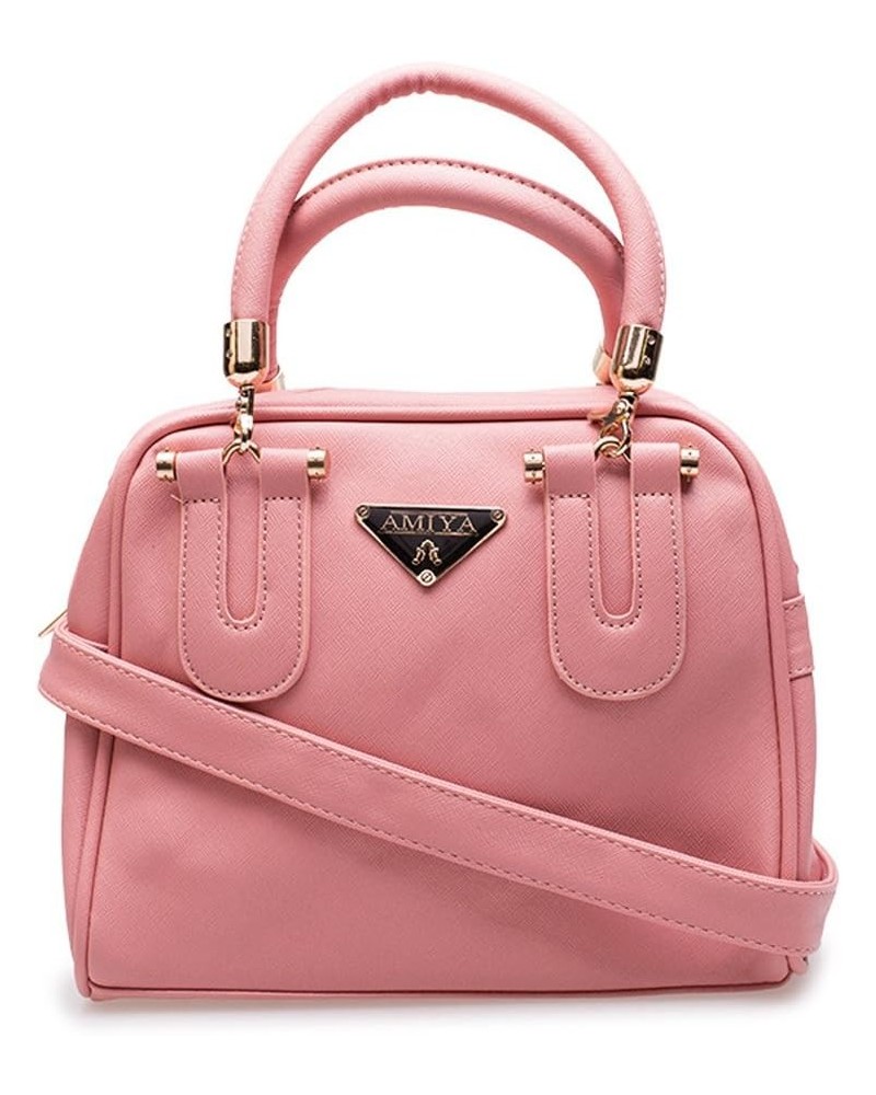 Women Leather Handbag Shoulder Bag (Pink) $19.60 Handbags