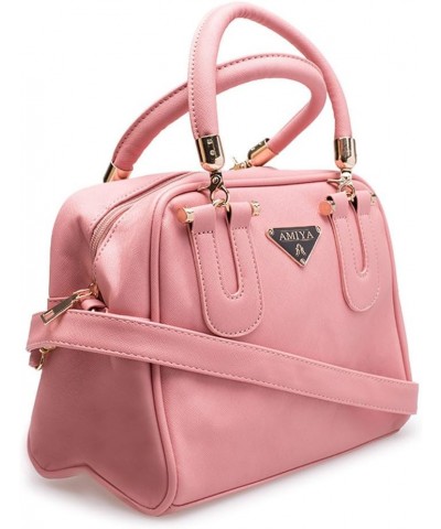 Women Leather Handbag Shoulder Bag (Pink) $19.60 Handbags