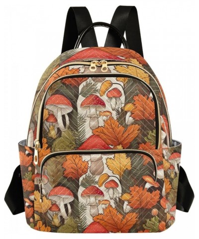 Autumn Leaves and Mushroom Womens Backpack Fashion, Lightweight Fashion Backpack, Backpack for Adults, S Autumn Leaves and Mu...