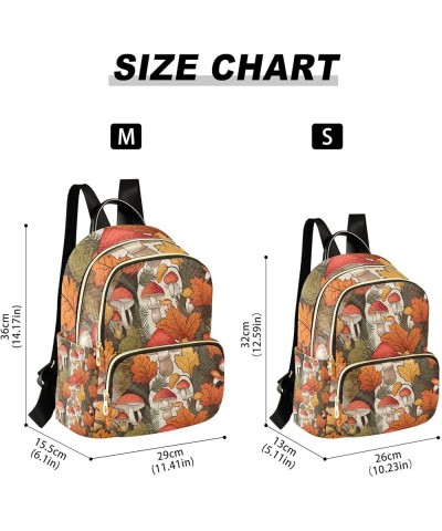 Autumn Leaves and Mushroom Womens Backpack Fashion, Lightweight Fashion Backpack, Backpack for Adults, S Autumn Leaves and Mu...