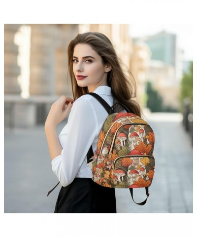 Autumn Leaves and Mushroom Womens Backpack Fashion, Lightweight Fashion Backpack, Backpack for Adults, S Autumn Leaves and Mu...