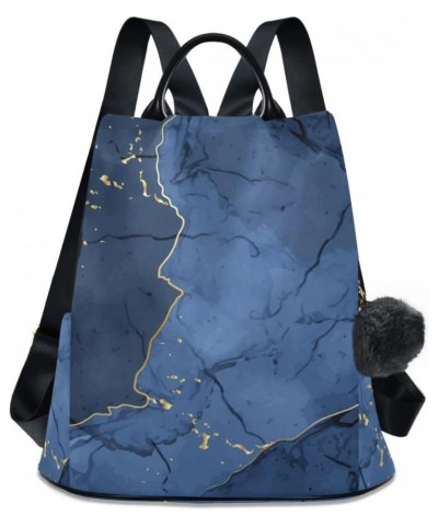 Vintage Blue Marble Backpack Purse for Women Travel Casual Daypack College Bookbag Work Business Ladies Shoulder Bag $25.36 B...