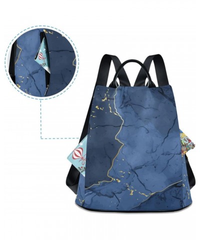 Vintage Blue Marble Backpack Purse for Women Travel Casual Daypack College Bookbag Work Business Ladies Shoulder Bag $25.36 B...