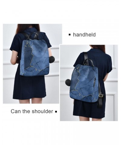 Vintage Blue Marble Backpack Purse for Women Travel Casual Daypack College Bookbag Work Business Ladies Shoulder Bag $25.36 B...