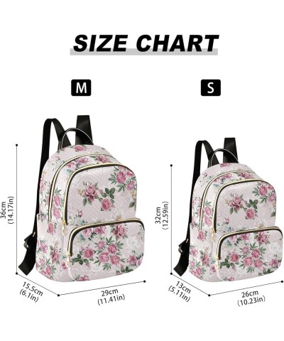 Mini Backpack Purse for Women Lightweight Girls Small Size Pink Rose Flowers Retro School Teens College Traveling Medium $19....