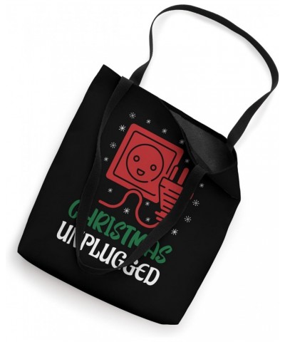 Funny Christmas Unplugged Digital Detox Family Celebrations Tote Bag $13.44 Totes