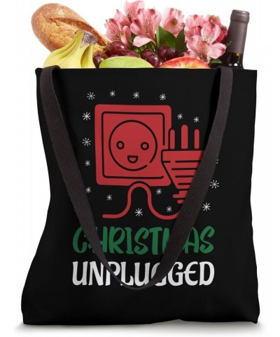 Funny Christmas Unplugged Digital Detox Family Celebrations Tote Bag $13.44 Totes