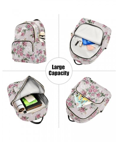 Mini Backpack Purse for Women Lightweight Girls Small Size Pink Rose Flowers Retro School Teens College Traveling Medium $19....