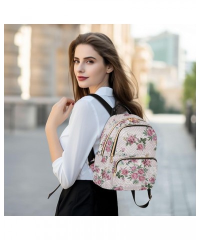 Mini Backpack Purse for Women Lightweight Girls Small Size Pink Rose Flowers Retro School Teens College Traveling Medium $19....