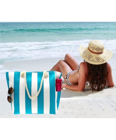 Large Beach Tote bag for Women Canvas Straw Tavel Tote Bag Waterproof Shoulder Bag Handbag for Gym Swim Style 09 $10.50 Totes