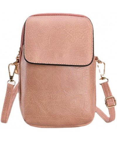 Crossbody Phone Bag for Women Leather Ladies Flip Cross Body Wallet Mini Handbags Phone Purse Pink $22.68 Totes