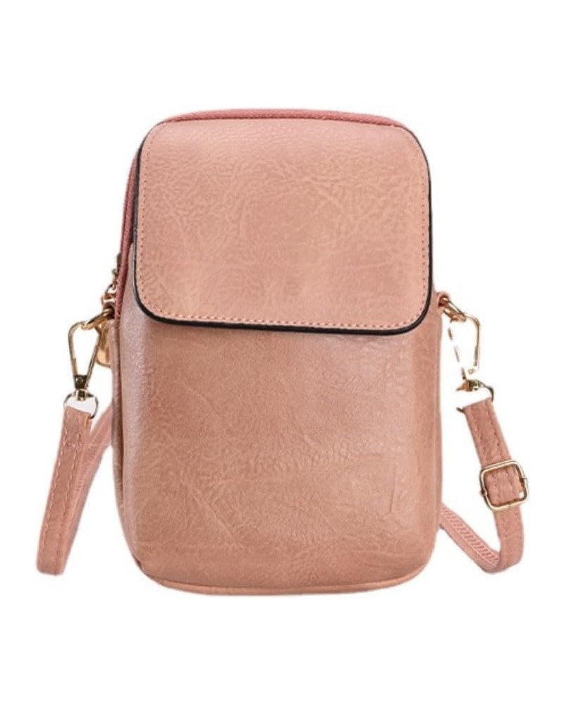 Crossbody Phone Bag for Women Leather Ladies Flip Cross Body Wallet Mini Handbags Phone Purse Pink $22.68 Totes