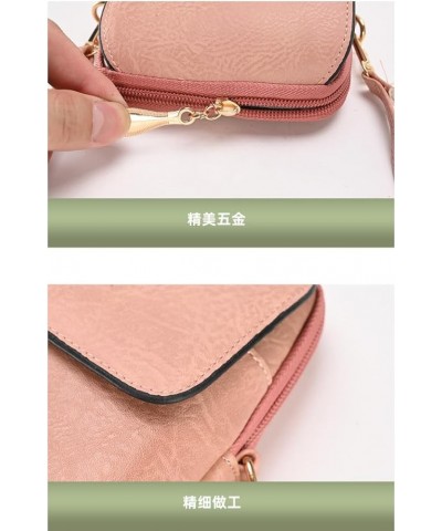 Crossbody Phone Bag for Women Leather Ladies Flip Cross Body Wallet Mini Handbags Phone Purse Pink $22.68 Totes