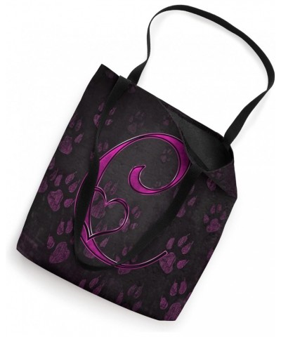 Paw Print Letter C Pink Pet Dog Cat Animal Heart Love Name Tote Bag $12.02 Totes