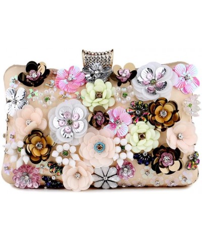 Women Handbags Flower Diamonds Satin Evening Bags Rhinestones Wedding Floral Clutch Bag Purse Ym2096gold $33.26 Evening Bags