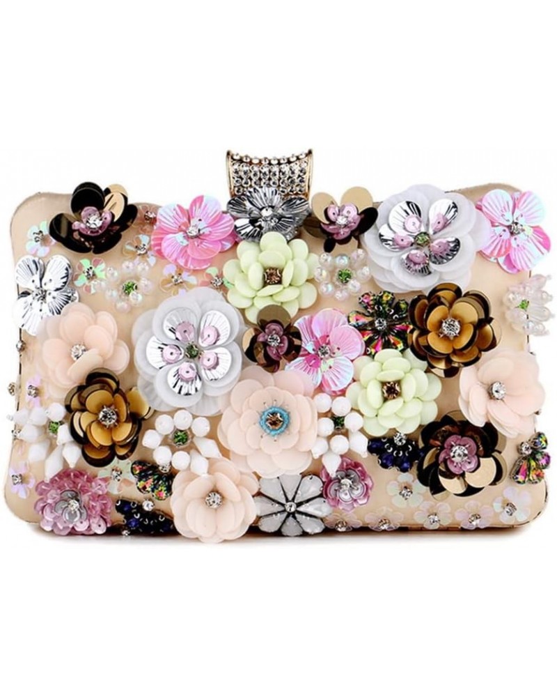 Women Handbags Flower Diamonds Satin Evening Bags Rhinestones Wedding Floral Clutch Bag Purse Ym2096gold $33.26 Evening Bags