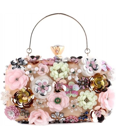 Women Handbags Flower Diamonds Satin Evening Bags Rhinestones Wedding Floral Clutch Bag Purse Ym2096gold $33.26 Evening Bags