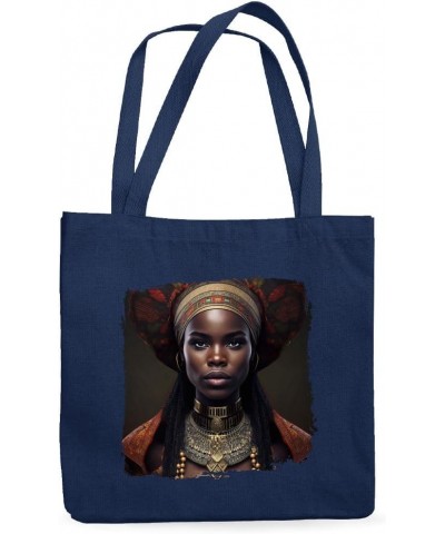 Beautiful Black Woman Canvas Tote Bag - Gift Ideas for Birthday - Great Totes Navy $15.18 Totes