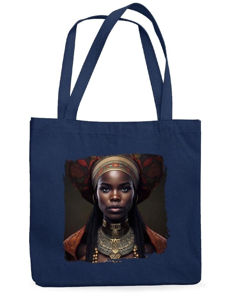 Beautiful Black Woman Canvas Tote Bag - Gift Ideas for Birthday - Great Totes Navy $15.18 Totes