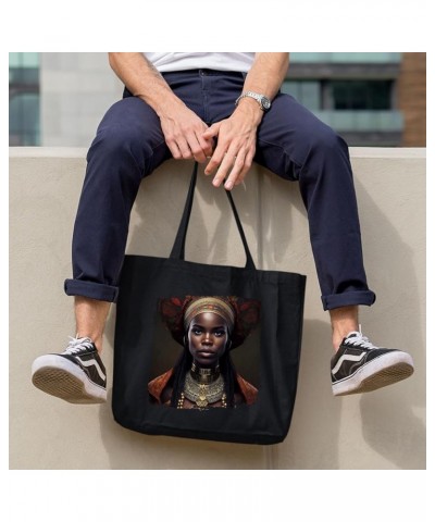 Beautiful Black Woman Canvas Tote Bag - Gift Ideas for Birthday - Great Totes Navy $15.18 Totes