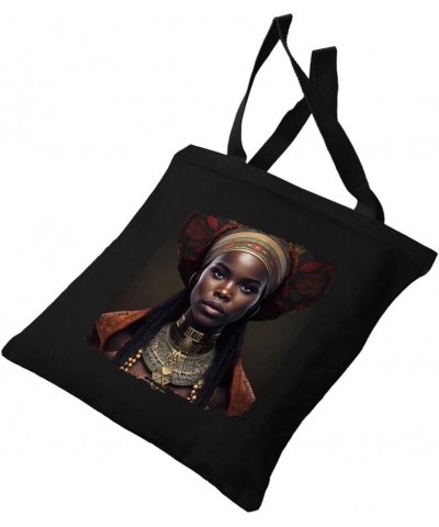 Beautiful Black Woman Canvas Tote Bag - Gift Ideas for Birthday - Great Totes Navy $15.18 Totes