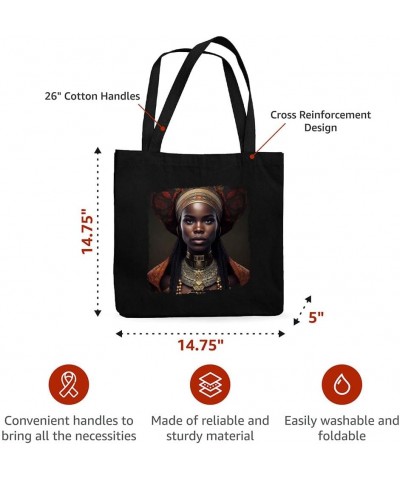 Beautiful Black Woman Canvas Tote Bag - Gift Ideas for Birthday - Great Totes Navy $15.18 Totes