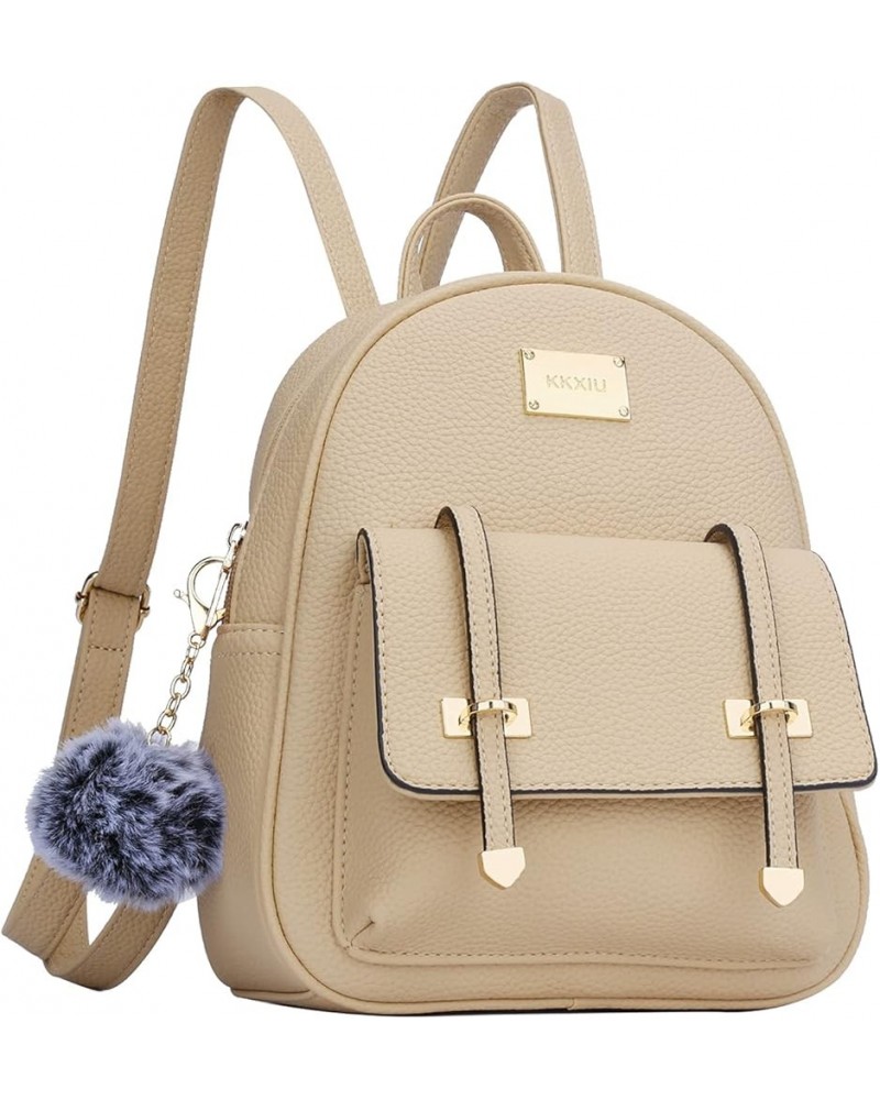 Women Small Backpack Purse Convertible Leather Mini Daypacks Crossbody Shoulder Bag For Ladies Z-beige $16.52 Backpacks