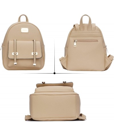 Women Small Backpack Purse Convertible Leather Mini Daypacks Crossbody Shoulder Bag For Ladies Z-beige $16.52 Backpacks