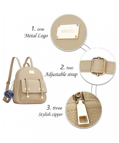 Women Small Backpack Purse Convertible Leather Mini Daypacks Crossbody Shoulder Bag For Ladies Z-beige $16.52 Backpacks