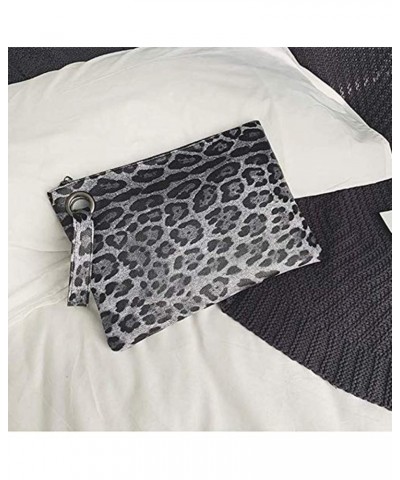 Oversized Casual Clutch Bag Purse, Womens Large leather Evening Wristlet Handbag (Leopard-Grey) $12.01 Evening Bags