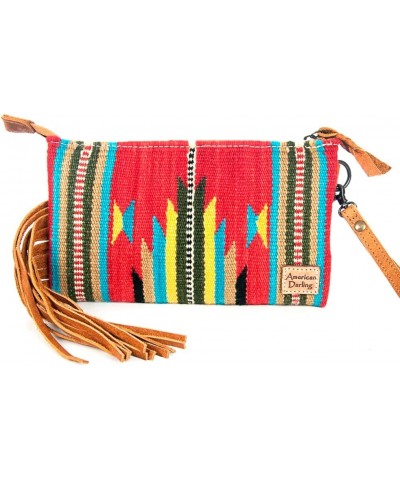 ADBG344TANDAR3 Wristlet Hand Tooled Saddle Blanket Genuine Leather Women Bag Western Handbag Purse $40.59 Wristlets