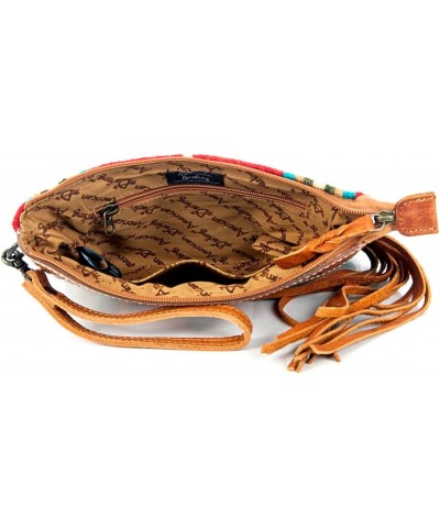 ADBG344TANDAR3 Wristlet Hand Tooled Saddle Blanket Genuine Leather Women Bag Western Handbag Purse $40.59 Wristlets