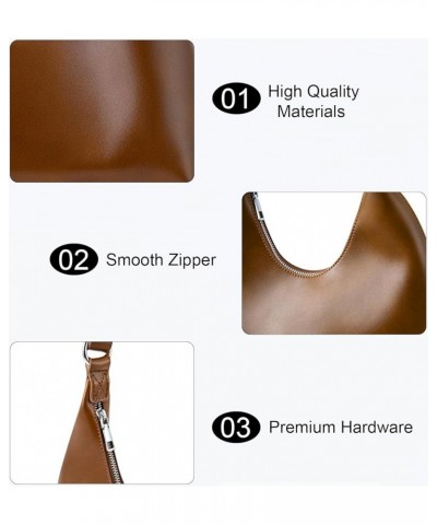 Shoulder Bags for Women Retro Vegan Leather Tote Clutch Purses Hobo Handbags Brown $10.43 Totes