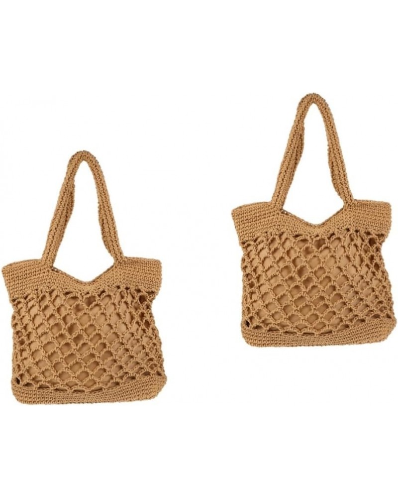 2pcs Storage Basket Cotton Thread Storage Bags To Weave Brownx2pcs $15.24 Handbags