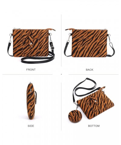 Womens Small Crossbody Bag For Woman, Tassel Wallet Purse，Gifts For Teenage Girls Striped White $5.83 Crossbody Bags