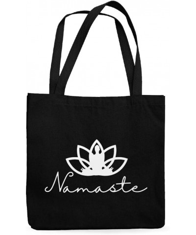 Namaste Canvas Tote Bag - Mindfulness Inspired Gift Ideas - Mindfulness Gift Black $15.49 Totes