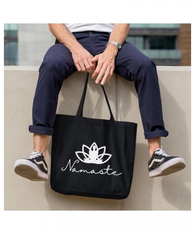 Namaste Canvas Tote Bag - Mindfulness Inspired Gift Ideas - Mindfulness Gift Black $15.49 Totes