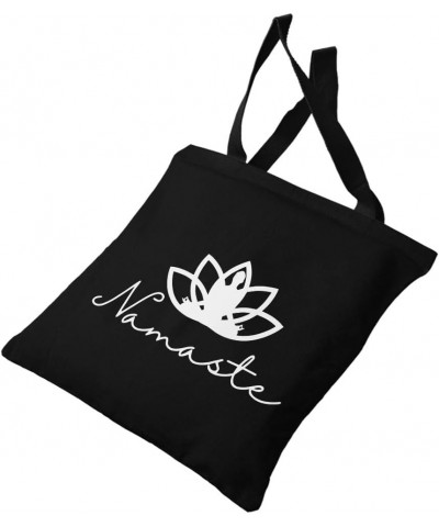 Namaste Canvas Tote Bag - Mindfulness Inspired Gift Ideas - Mindfulness Gift Black $15.49 Totes