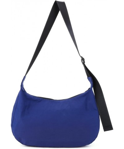 Medium Nylon Crescent Bag Crossbody Bag for Women Men Large Hobo Shoulder Bag 2-in-1 with Adjustable Strap Blue M $18.79 Totes