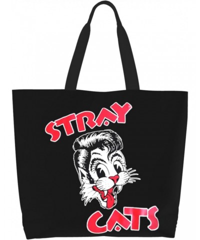 Stray Rock Cats Band Shoulder Bags Women'S Tote Bag Shopping Grocery Bag For Gym Beach Weekender Travel Shopping $19.75 Totes