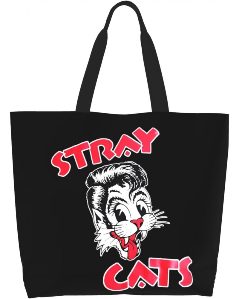 Stray Rock Cats Band Shoulder Bags Women'S Tote Bag Shopping Grocery Bag For Gym Beach Weekender Travel Shopping $19.75 Totes