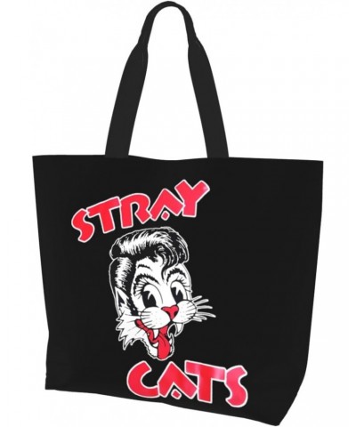 Stray Rock Cats Band Shoulder Bags Women'S Tote Bag Shopping Grocery Bag For Gym Beach Weekender Travel Shopping $19.75 Totes