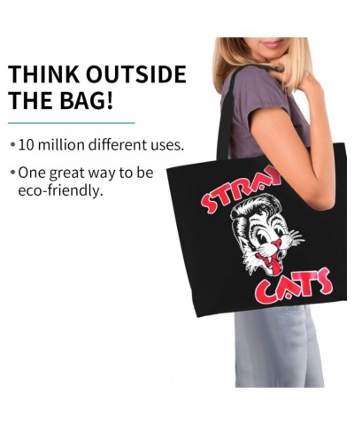 Stray Rock Cats Band Shoulder Bags Women'S Tote Bag Shopping Grocery Bag For Gym Beach Weekender Travel Shopping $19.75 Totes