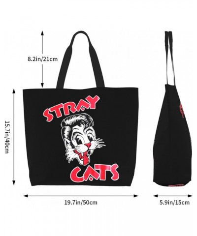 Stray Rock Cats Band Shoulder Bags Women'S Tote Bag Shopping Grocery Bag For Gym Beach Weekender Travel Shopping $19.75 Totes