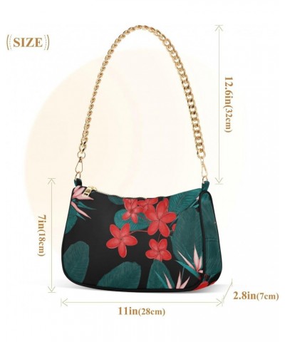 Handbags Shoulder Bag Womens Tote Chain Bag Tropical Leaves Flowers Satchel Bags for Women $13.50 Satchels