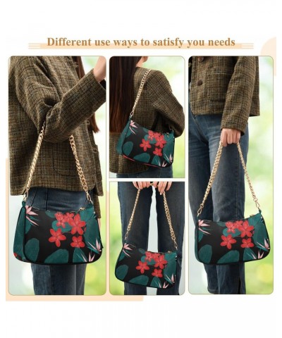 Handbags Shoulder Bag Womens Tote Chain Bag Tropical Leaves Flowers Satchel Bags for Women $13.50 Satchels