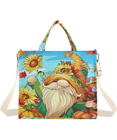 Corduroy Tote Bag for Women, Sunflower Gnome Tote Bag Crossbody Hobo Handbag Shoulder Bag for Work Travel Sunflower 256 $15.0...