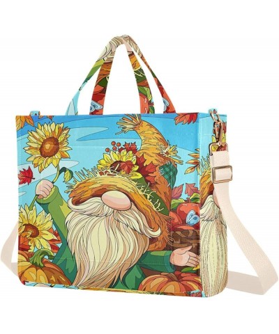 Corduroy Tote Bag for Women, Sunflower Gnome Tote Bag Crossbody Hobo Handbag Shoulder Bag for Work Travel Sunflower 256 $15.0...